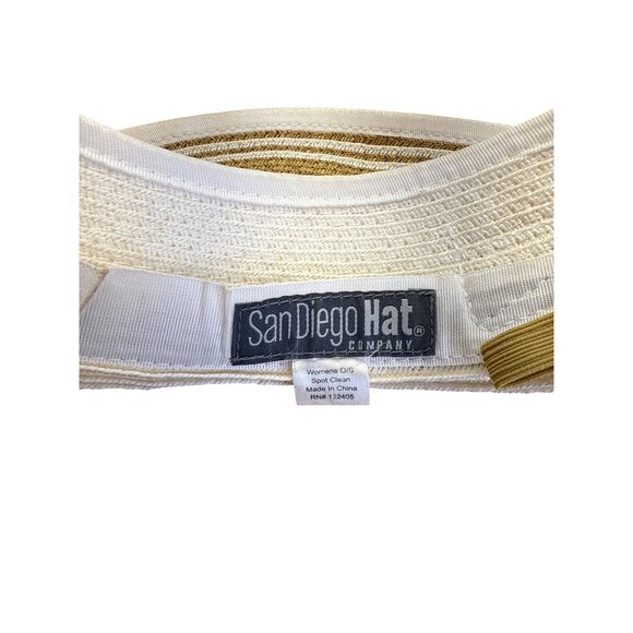 San Diego Hat Company Womens Roll-Up Sun Visor With Adjustable Strap In White & - Picture 6 of 9
